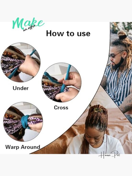 4 Spiral Lock Hair Ties Dreadlock Accessories for Braids